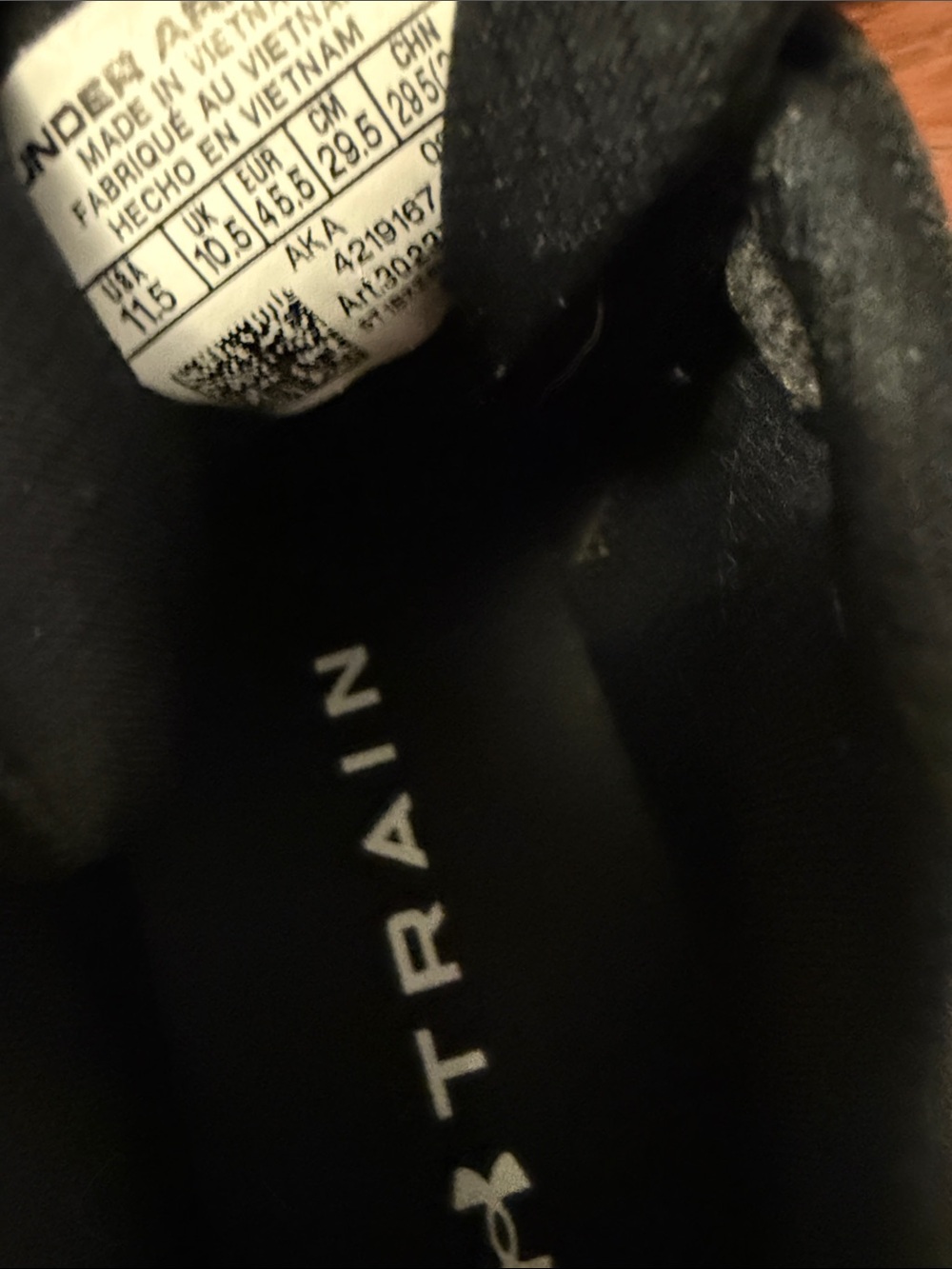 Under Armour Black and White Men's Athletic Training Shoes - Picture 7 of 7